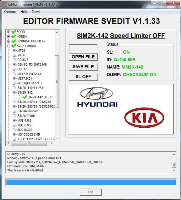 Модуль ОГРАНИЧИТЕЛЯ СКОРОСТИ ВЫКЛ ЭБУ SIM2K-142 KIA HYUNDAI
