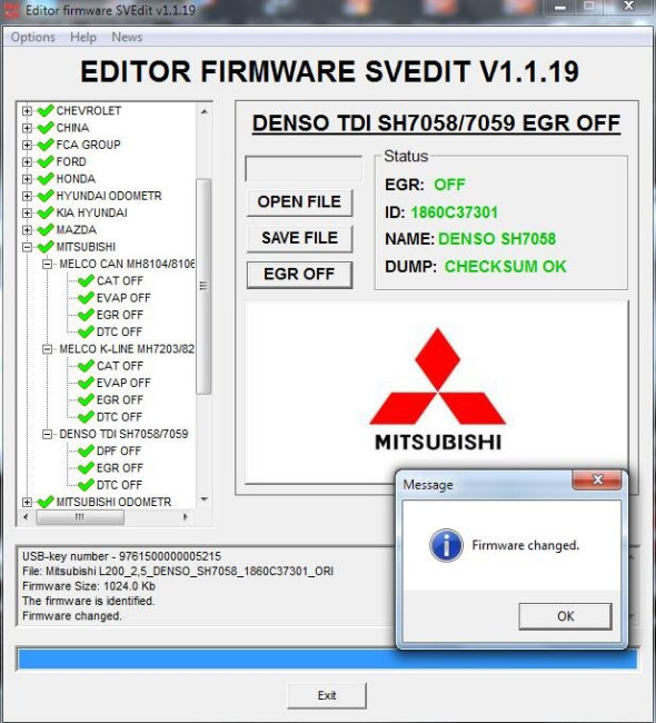 MODULE EGR OFF DENSO TDI SH7058/7059 MITSUBISHI