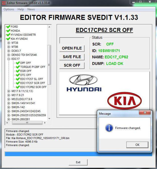 MODULE SCR OFF (ADBLUE) TDI EDC17CP62 HYUNDAI KIA