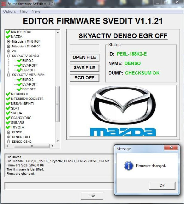 MODULE MAZDA SKYAKTIV ECU DENSO EGR OFF
