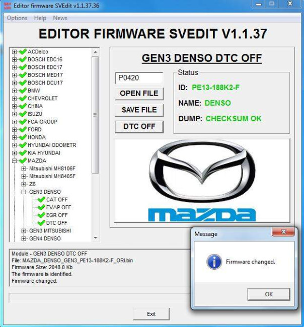 MODULE MAZDA SKYACTIV ECU DENSO GEN3 DTC OFF