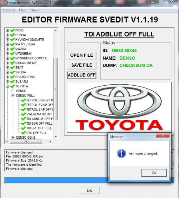 MODULE ADBLUE OFF FULL DENSO TOYOTA LEXUS