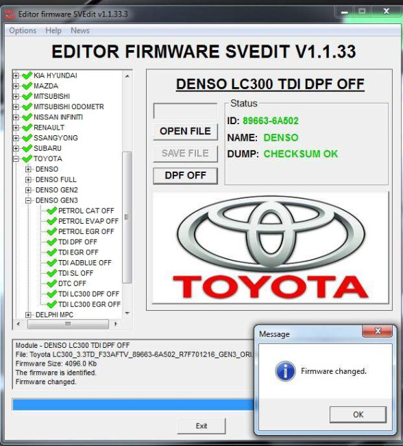MODULE DPF OFF DENSO GEN3 TOYOTA LC300_LEXUS LX500D_F33AFTV MODULE DPF OFF DENSO GEN3 TOYOTA LC300_LEXUS LX500D_F33AFTV