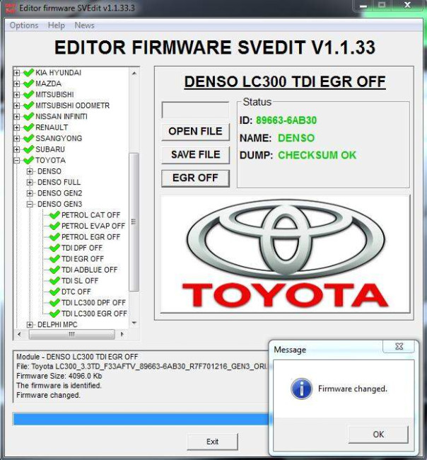 MODULE EGR OFF DENSO GEN3 TOYOTA LC300_LEXUS LX500D_F33AFTV