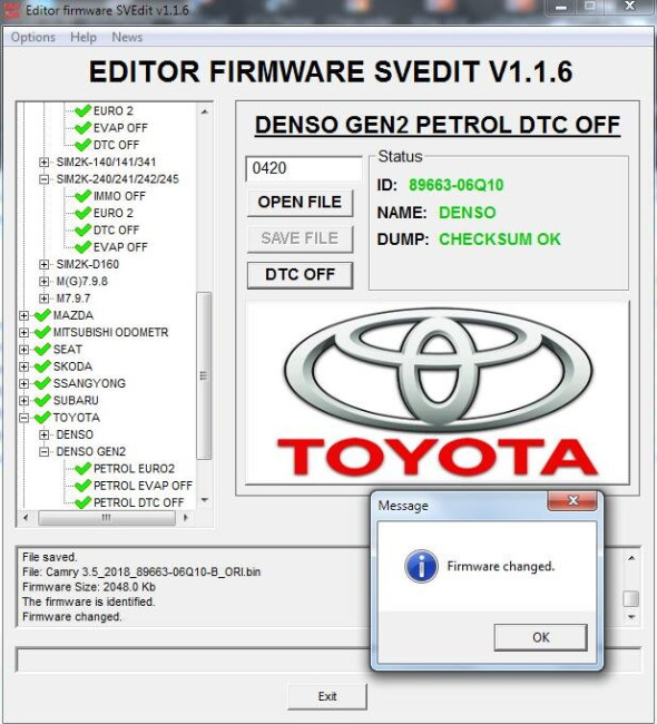 MODULE DTC OFF DENSO GEN2 TOYOTA LEXUS